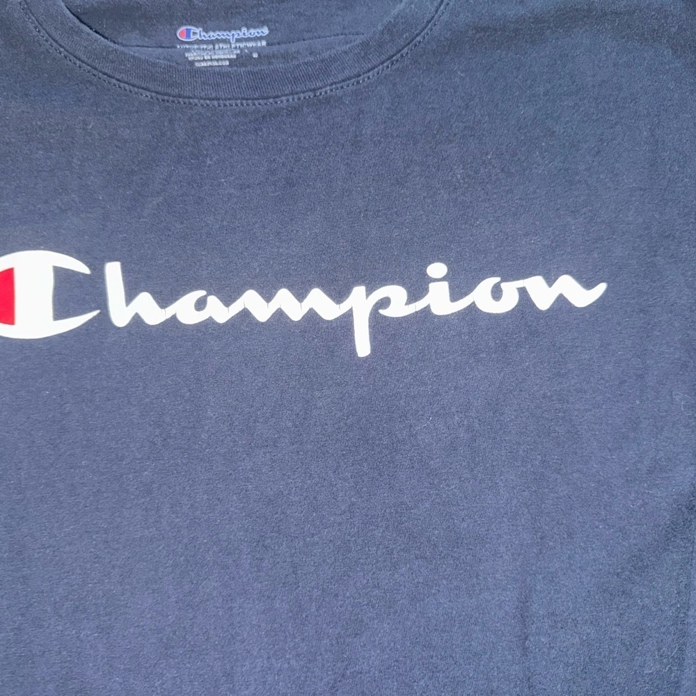 Champion Dark Blue Crewneck Long Sleeve Tee in Size Large Men’s - Picture 3 of 5